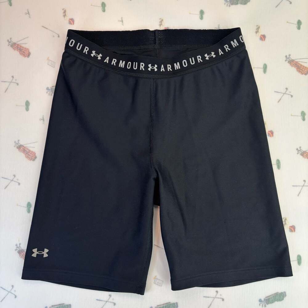 Under Armour HeatGear Compression Black Athletic Bike Shorts
